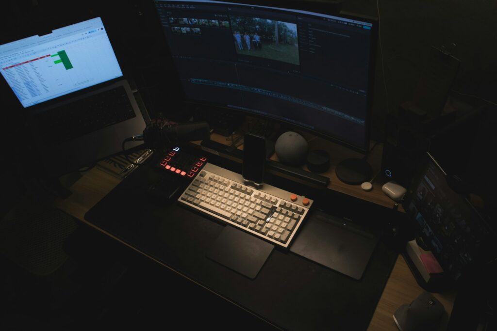 A computer showing AI Video generations