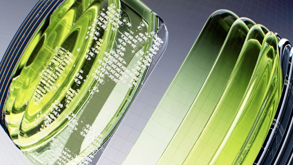 a close up of a green object on a white surface showing google deep mind